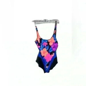Vintage LE COVE swimsuit size 12 floral pattern
